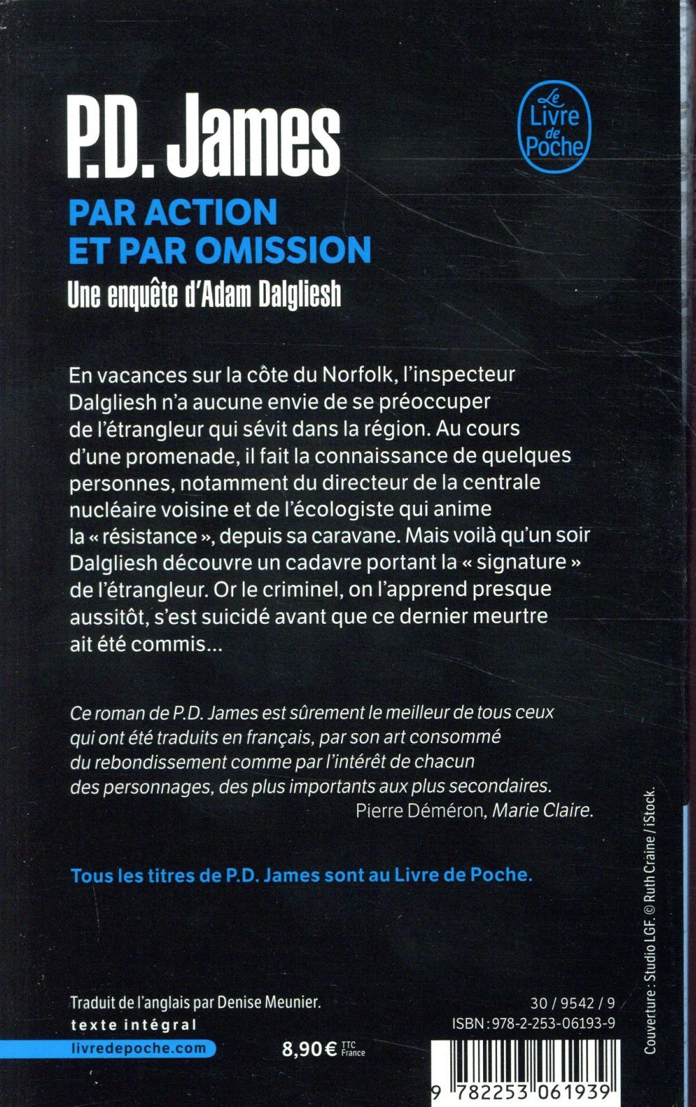 Back cover of Par action et par omission                     (édition en anglais)