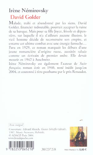 Back cover of David Golder