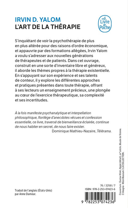 Back cover of L'art de la thérapie