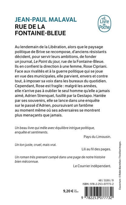 Back cover of Rue de la Fontaine-Bleue