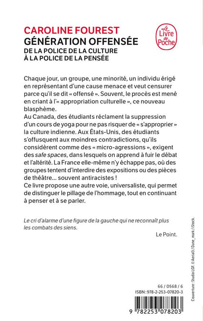 Back cover of Génération offensée
