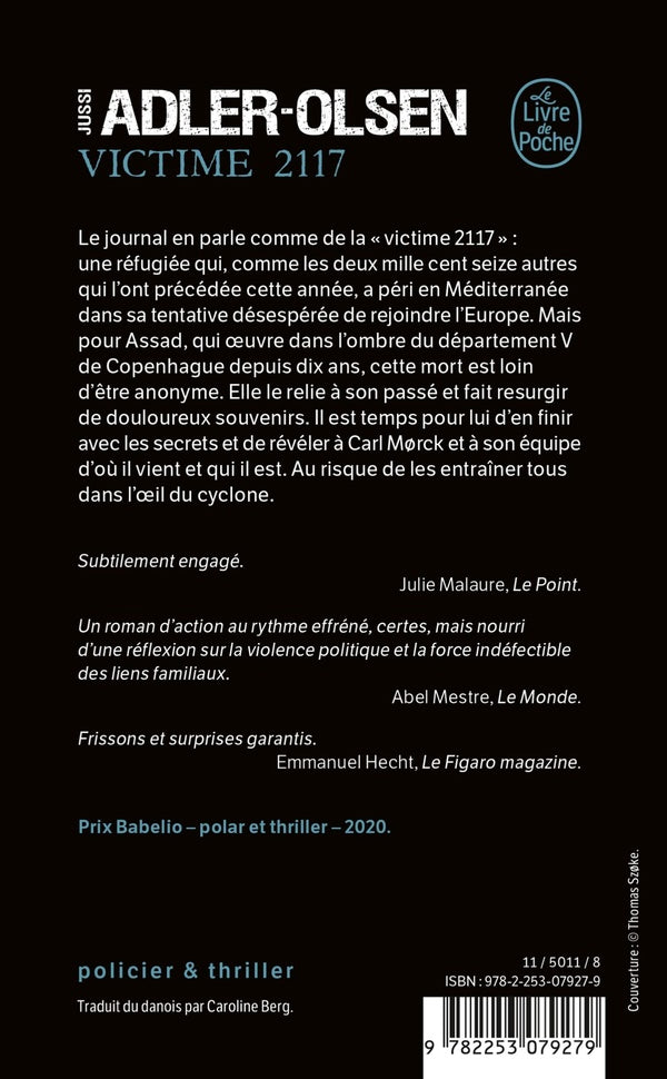 Back cover of Les enquêtes du département V Tome 8 : Victime 2117