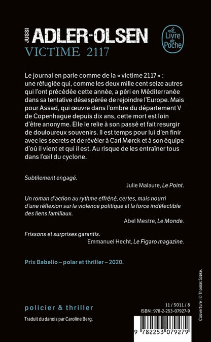Back cover of Les enquêtes du département V Tome 8 : Victime 2117
