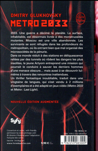 Back cover of Métro Tome 1 : métro 2033