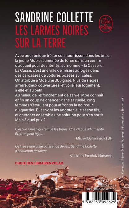 Back cover of Les larmes noires sur la terre