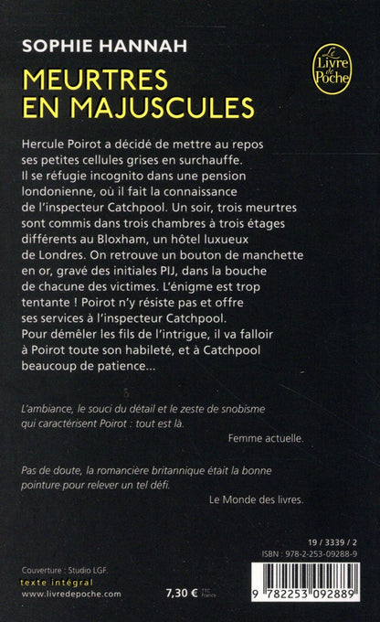 Back cover of Meurtres en majuscules