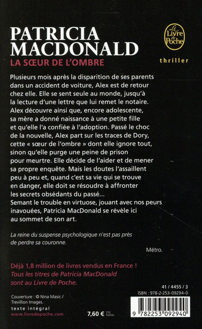 Back cover of La soeur de l'ombre