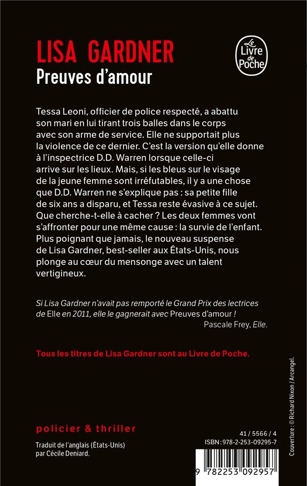 Back cover of Preuves d'amour