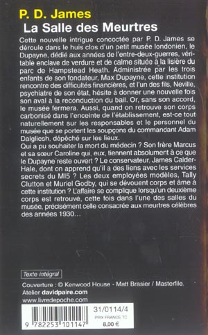 Back cover of La salle des meurtres
