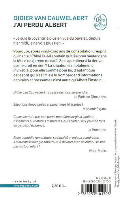 Back cover of J'ai perdu Albert