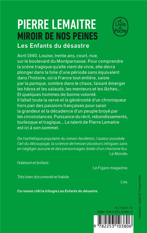 Back cover of Miroir de nos peines
