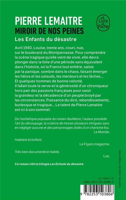 Back cover of Miroir de nos peines