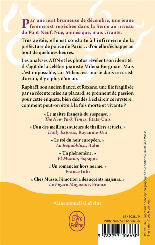 Back cover of L'inconnue de la Seine