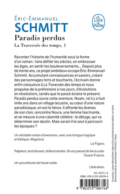 Back cover of La traversée des temps Tome 1 : paradis perdus