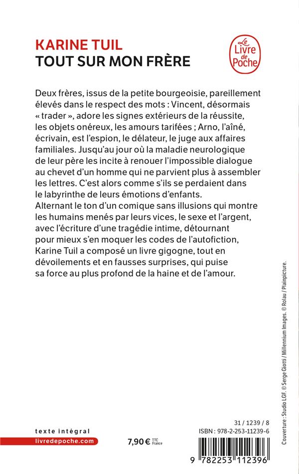 Back cover of Tout sur mon frère