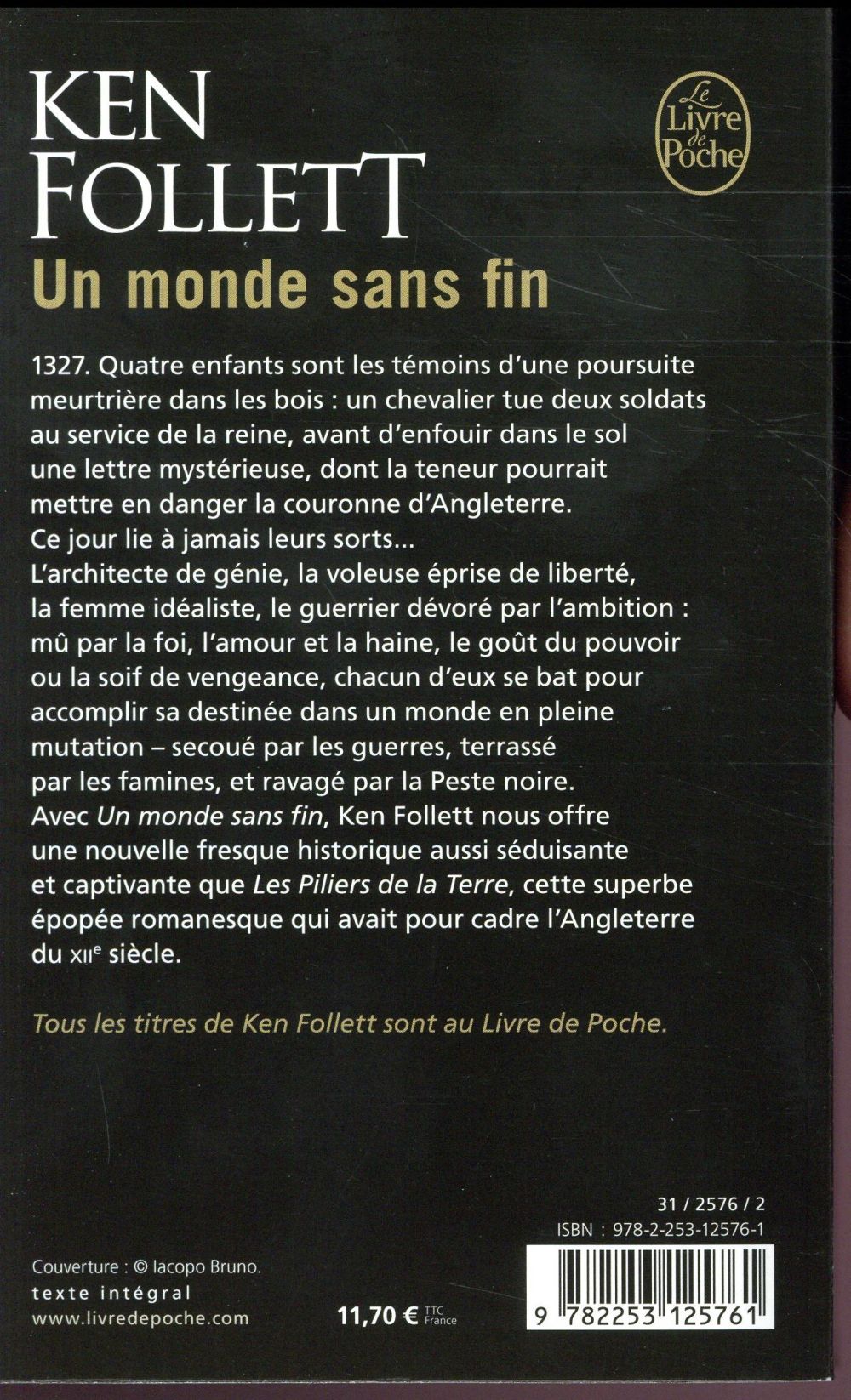 Back cover of Un monde sans fin