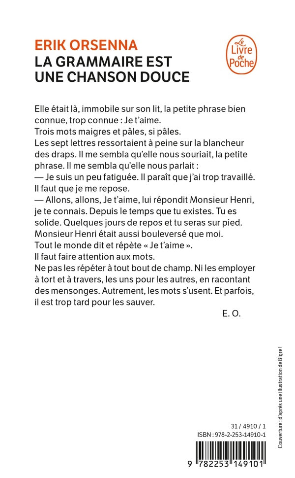 Back cover of La grammaire est une chanson douce