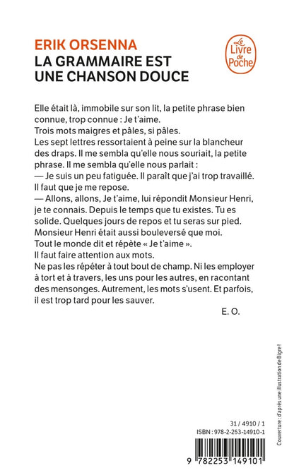 Back cover of La grammaire est une chanson douce