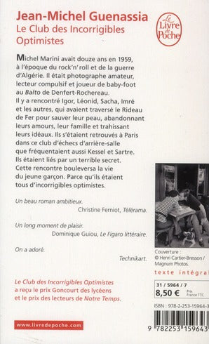 Back cover of Le club des incorrigibles optimistes