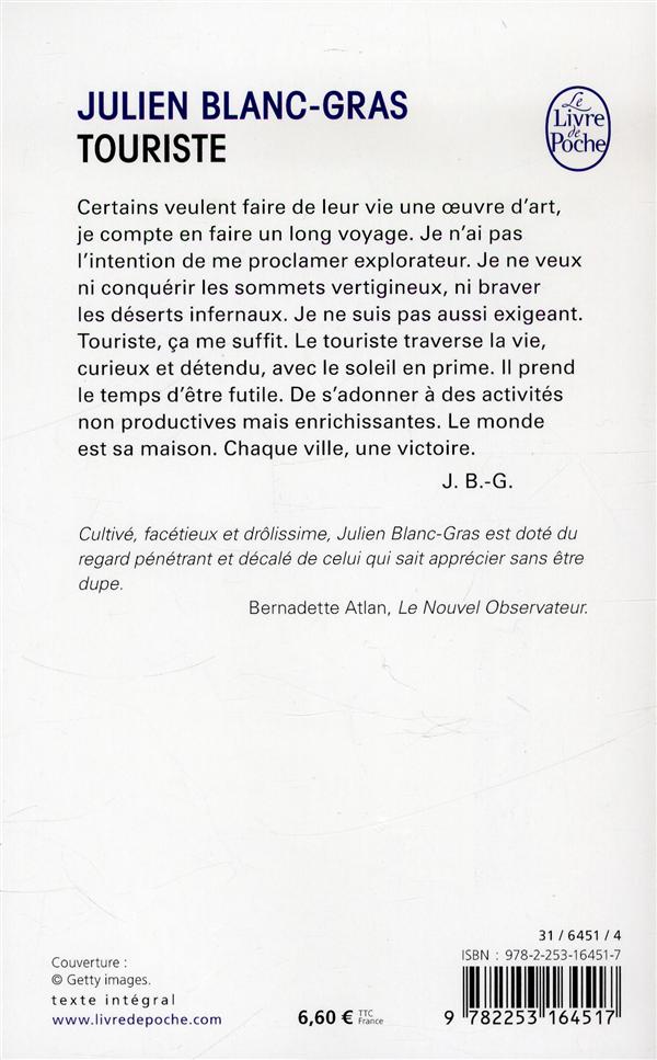 Back cover of Touriste