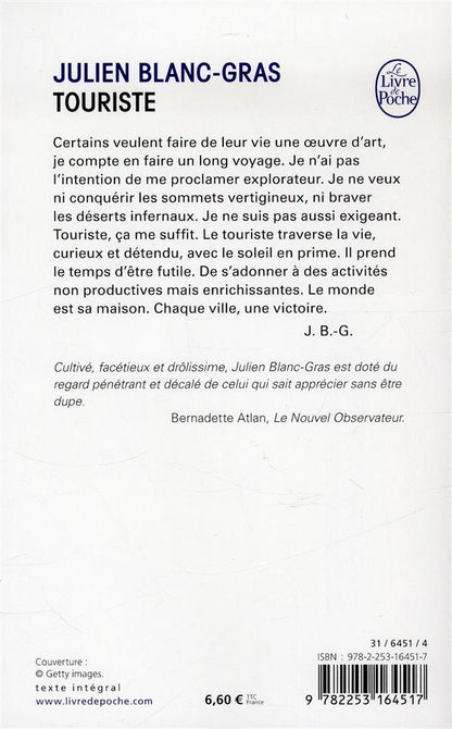 Back cover of Touriste