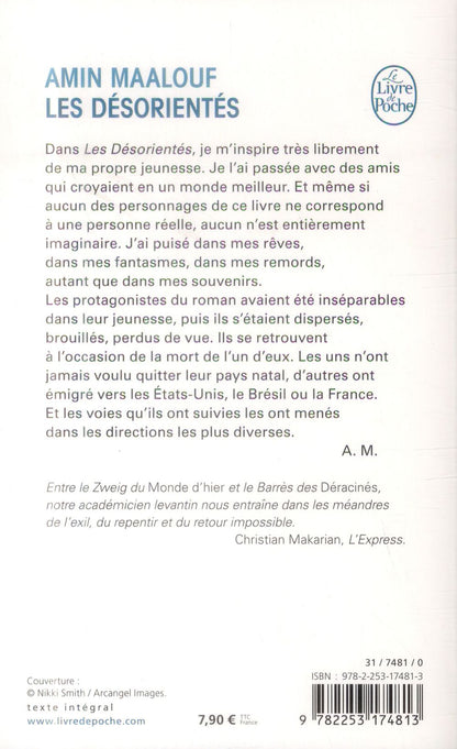Back cover of Les désorientés