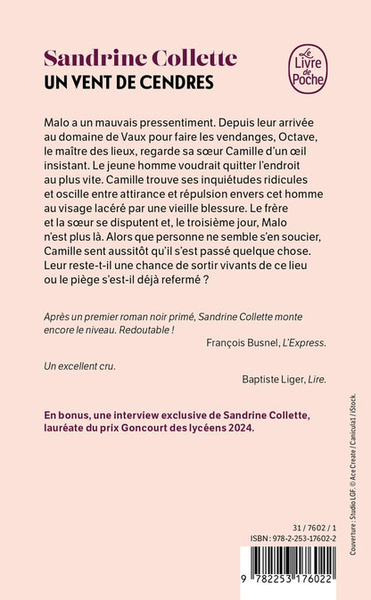 Back cover of Un vent de cendres