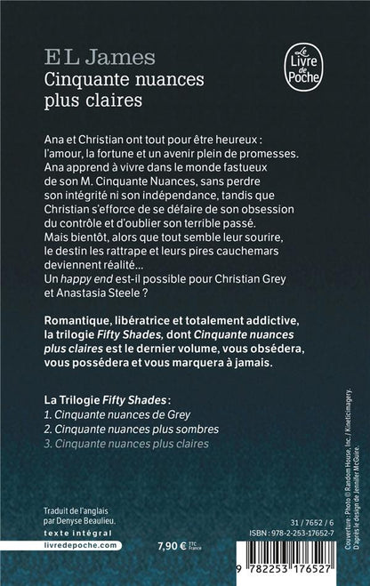 Back cover of Cinquante nuances Tome 3 : cinquante nuances plus claires