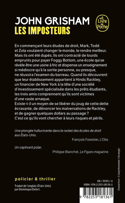 Back cover of Les imposteurs