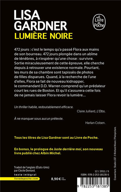Back cover of Lumière noire