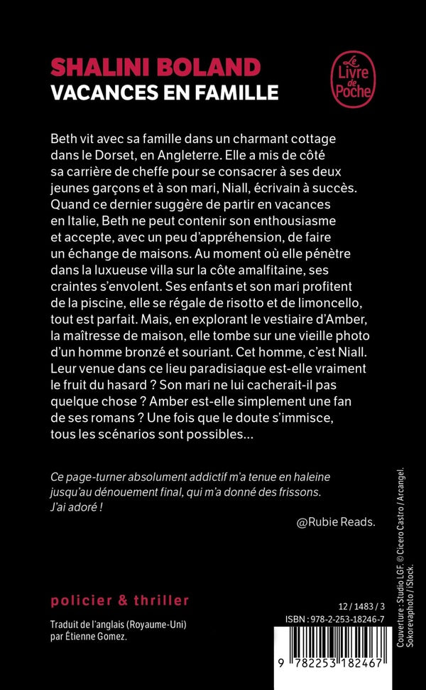 Back cover of Vacances en famille