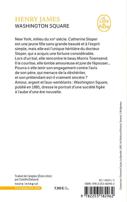 Back cover of Washington Square