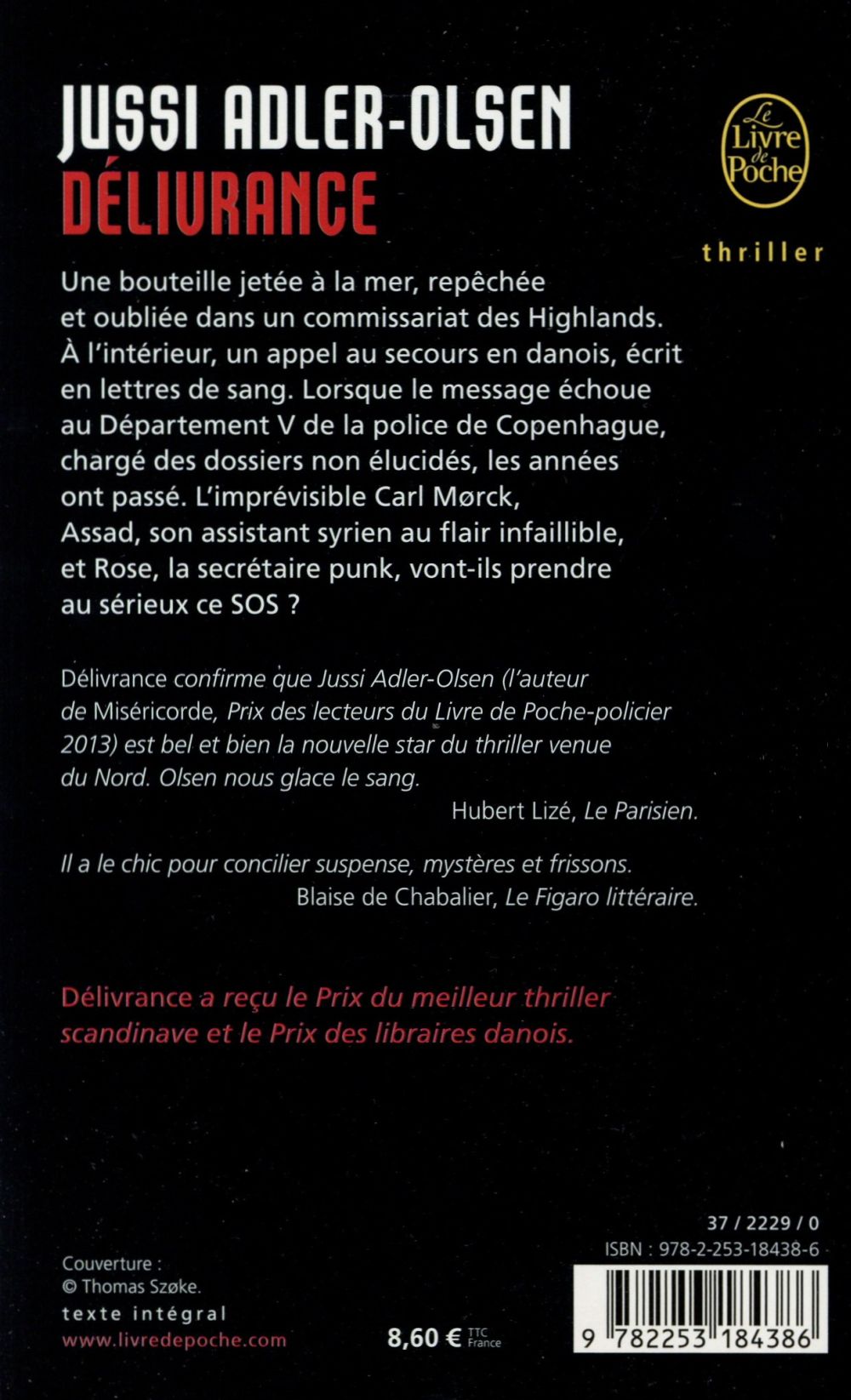Back cover of Les enquêtes du département V Tome 3 : Délivrance