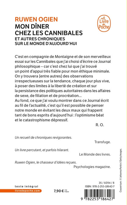 Back cover of Mon dîner chez les cannibales ; et autres chroniques sur le monde d'aujourd'hui