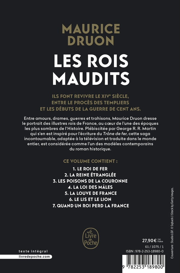 Back cover of Les rois maudits : Intégrale Tomes 1 à 7
