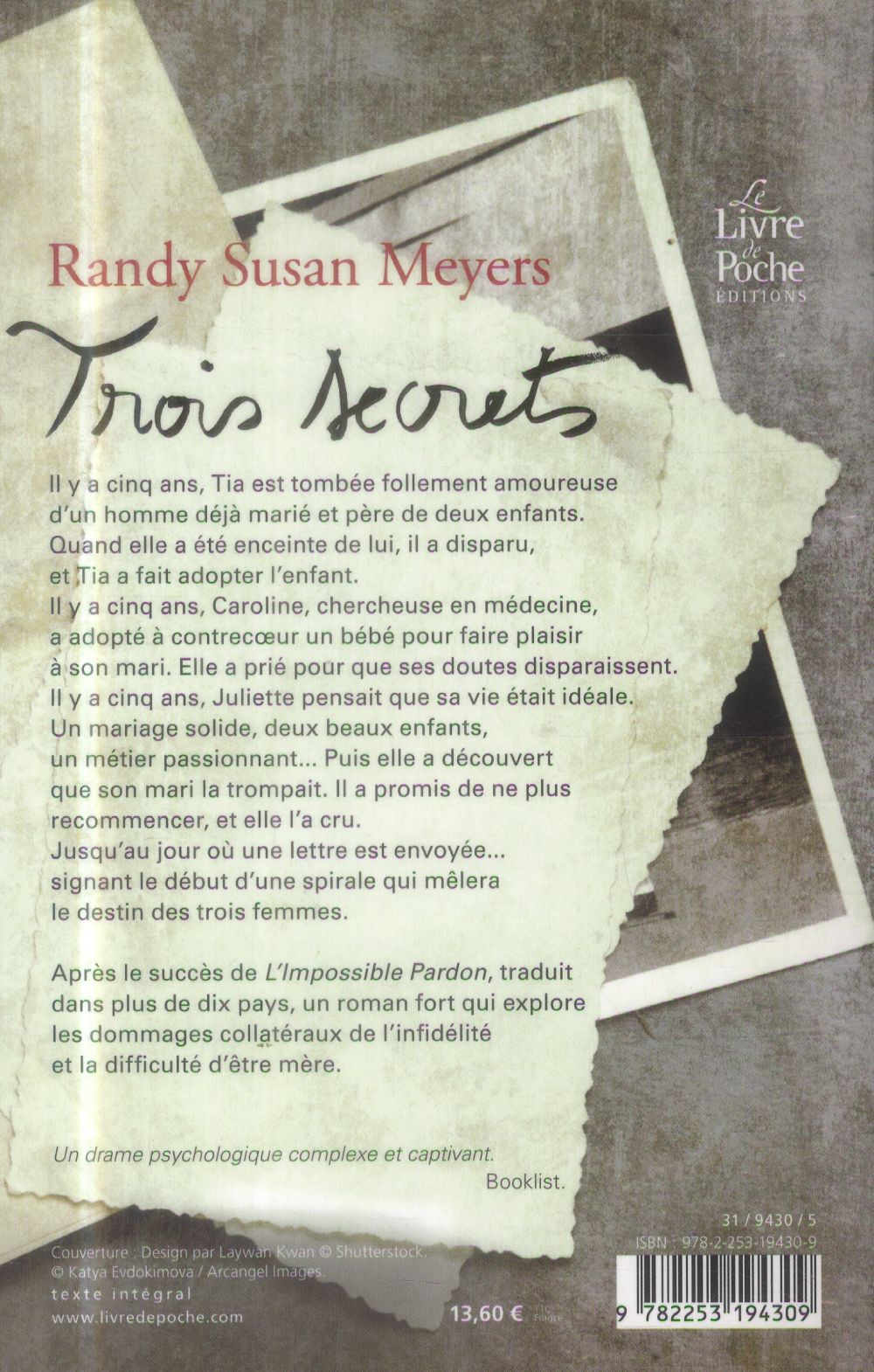 Back cover of Trois secrets