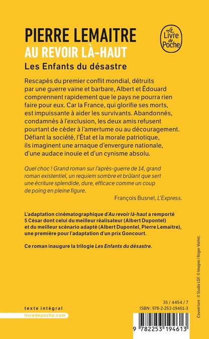 Back cover of Au revoir là-haut