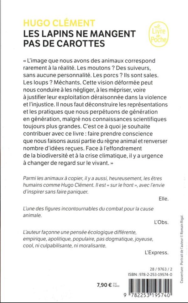 Back cover of Les lapins ne mangent pas de carottes