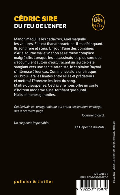 Back cover of Du feu de l'enfer