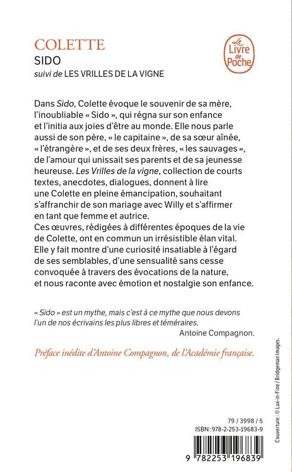 Back cover of Sido ; Les Vrilles de la vigne