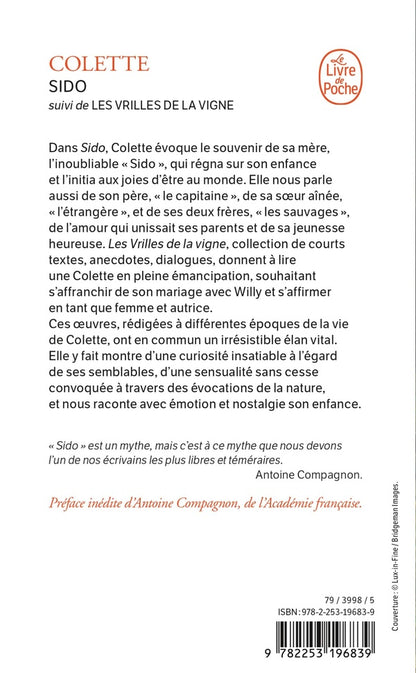 Back cover of Sido ; Les Vrilles de la vigne