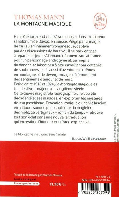 Back cover of La montagne magique