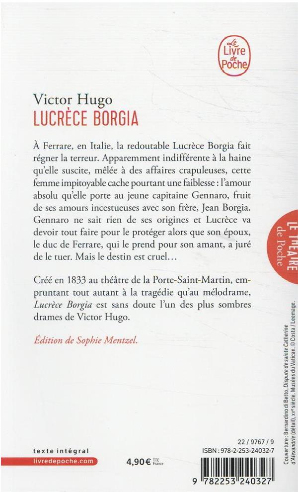 Back cover of Lucrèce Borgia