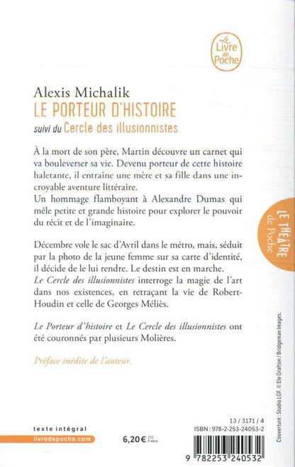 Back cover of Le porteur d'histoire ; le cercle des illusionnistes