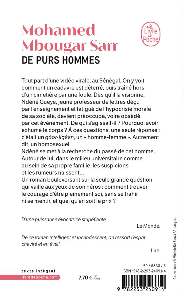 Back cover of De purs hommes