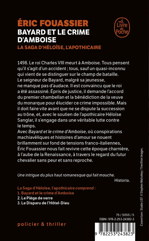 Back cover of Bayard et le crime d'Amboise