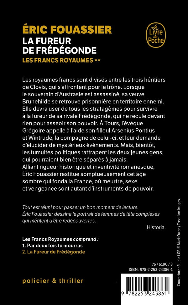Back cover of Les francs royaumes Tome 2 : La fureur de Frédégonde