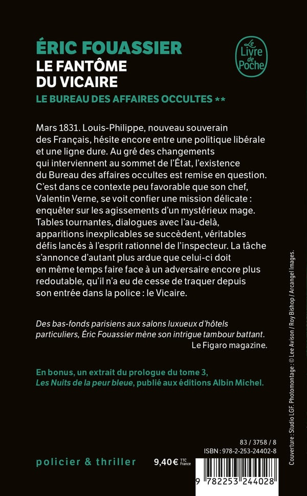 Back cover of Le Bureau des affaires occultes Tome 2 : Le Fantôme du Vicaire