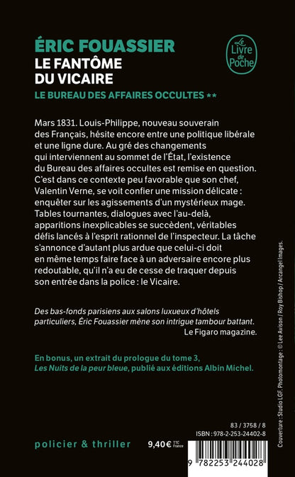 Back cover of Le Bureau des affaires occultes Tome 2 : Le Fantôme du Vicaire