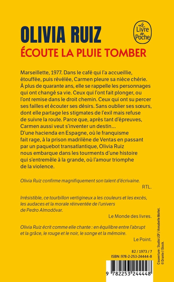 Back cover of écoute la pluie tomber